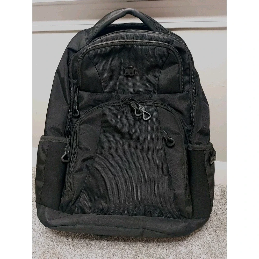 SwissGear 5698 Laptop Backpack Black Luggage Travel Tech Pockets Tactical 18x12